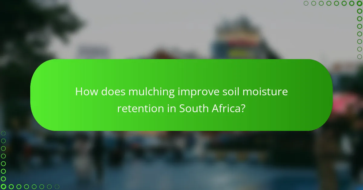 How does mulching improve soil moisture retention in South Africa?