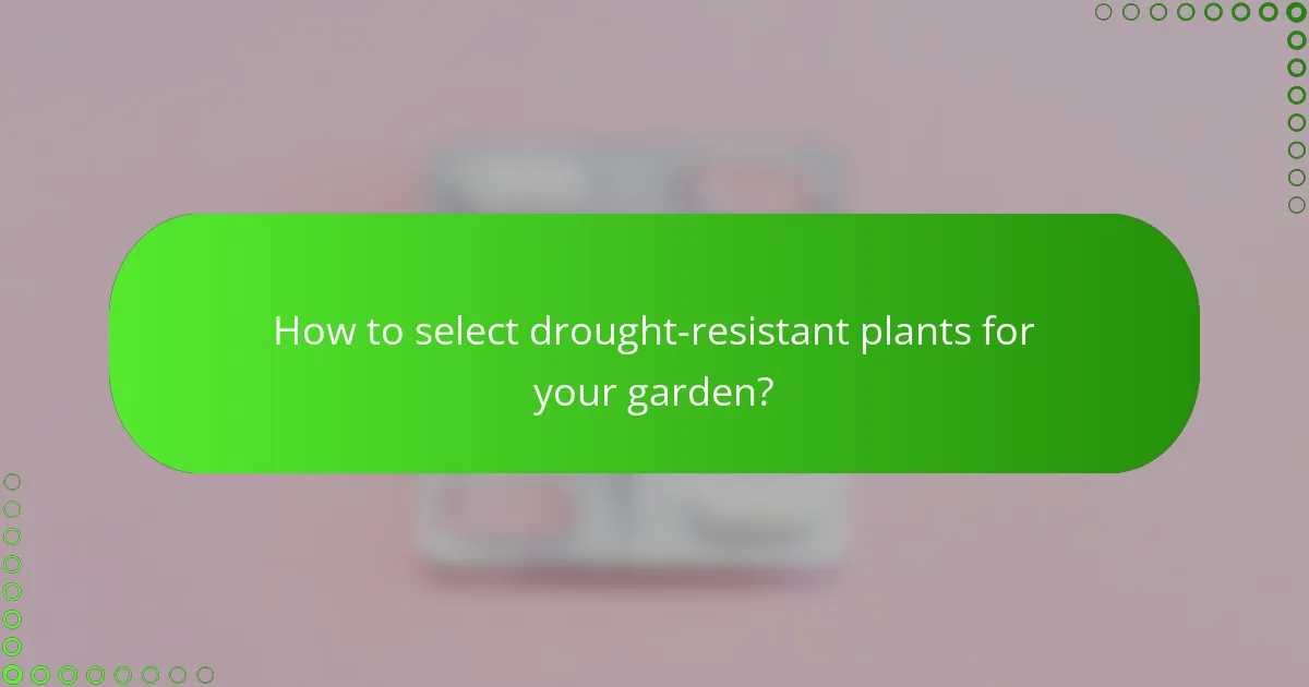How to select drought-resistant plants for your garden?