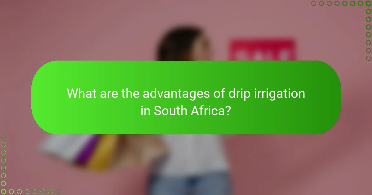 What are the advantages of drip irrigation in South Africa?