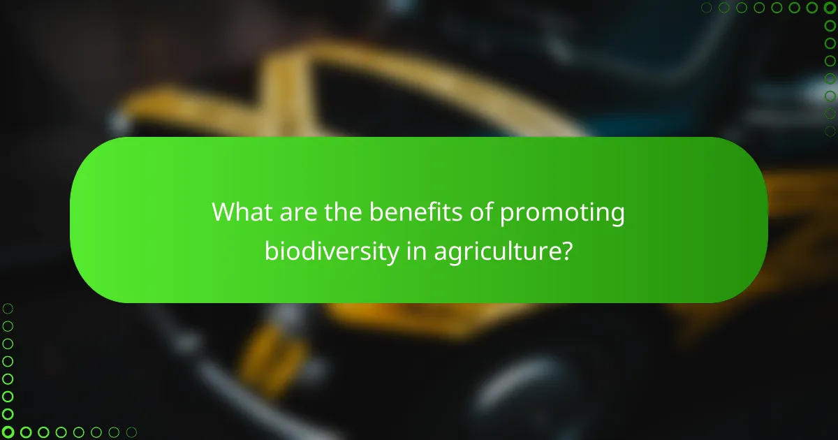 What are the benefits of promoting biodiversity in agriculture?