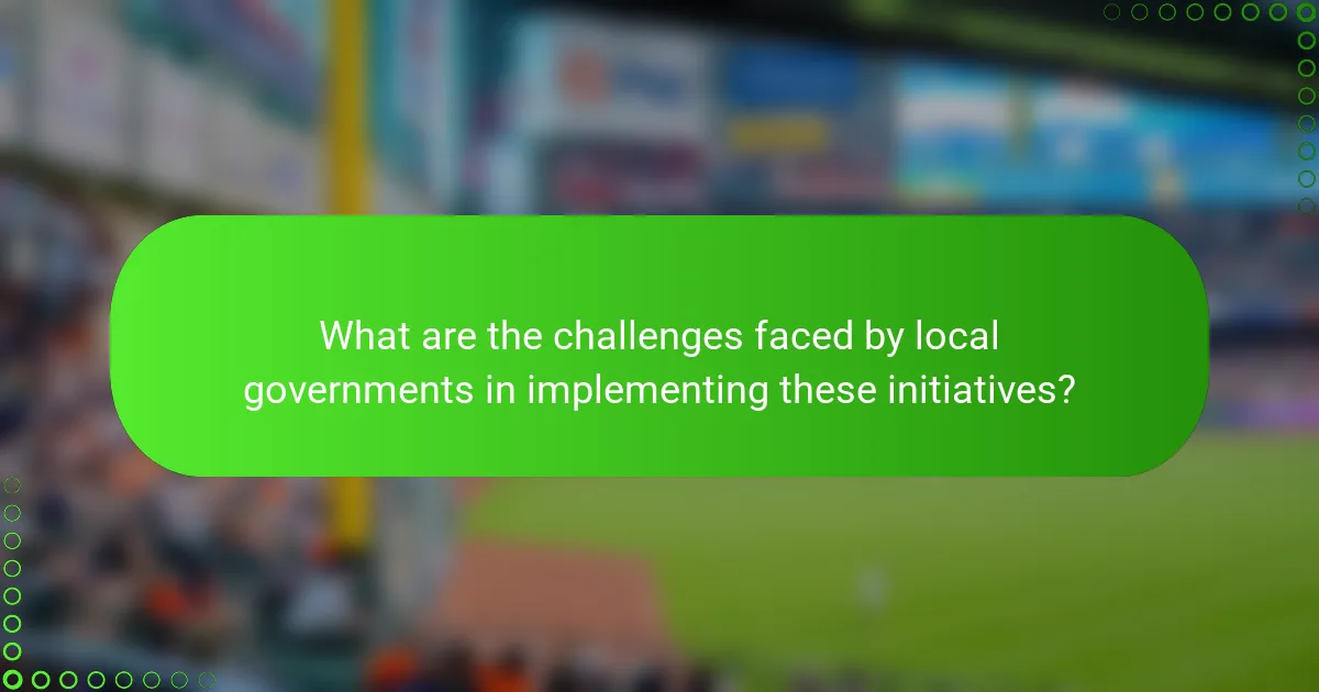 What are the challenges faced by local governments in implementing these initiatives?