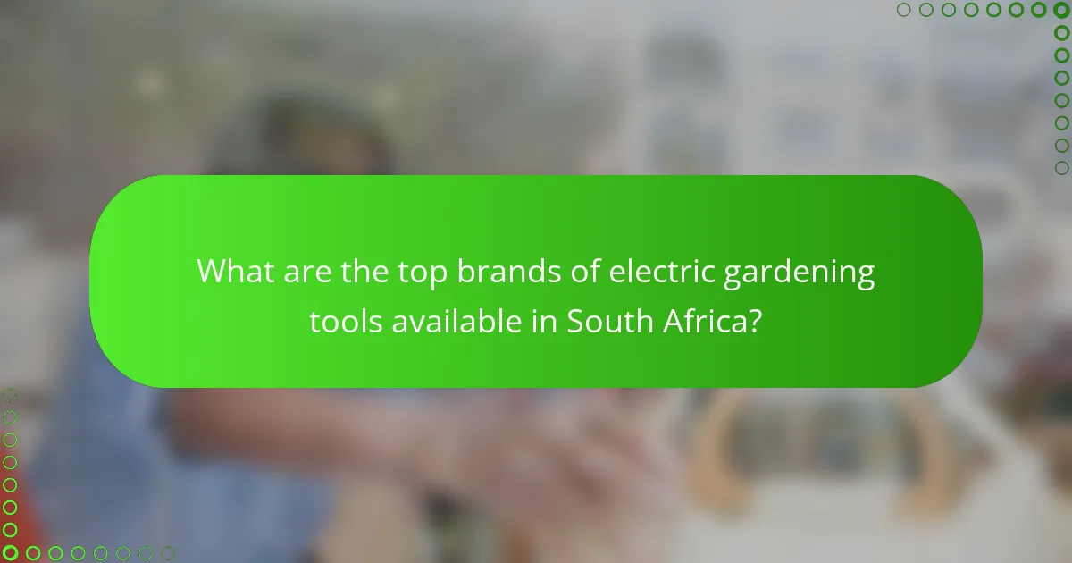 What are the top brands of electric gardening tools available in South Africa?