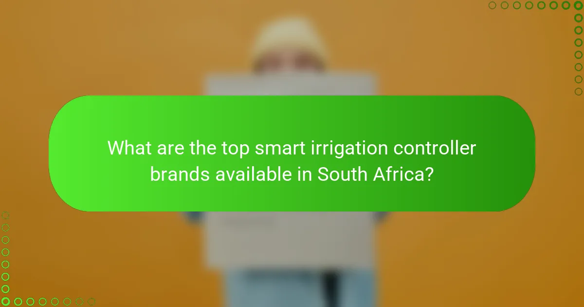 What are the top smart irrigation controller brands available in South Africa?