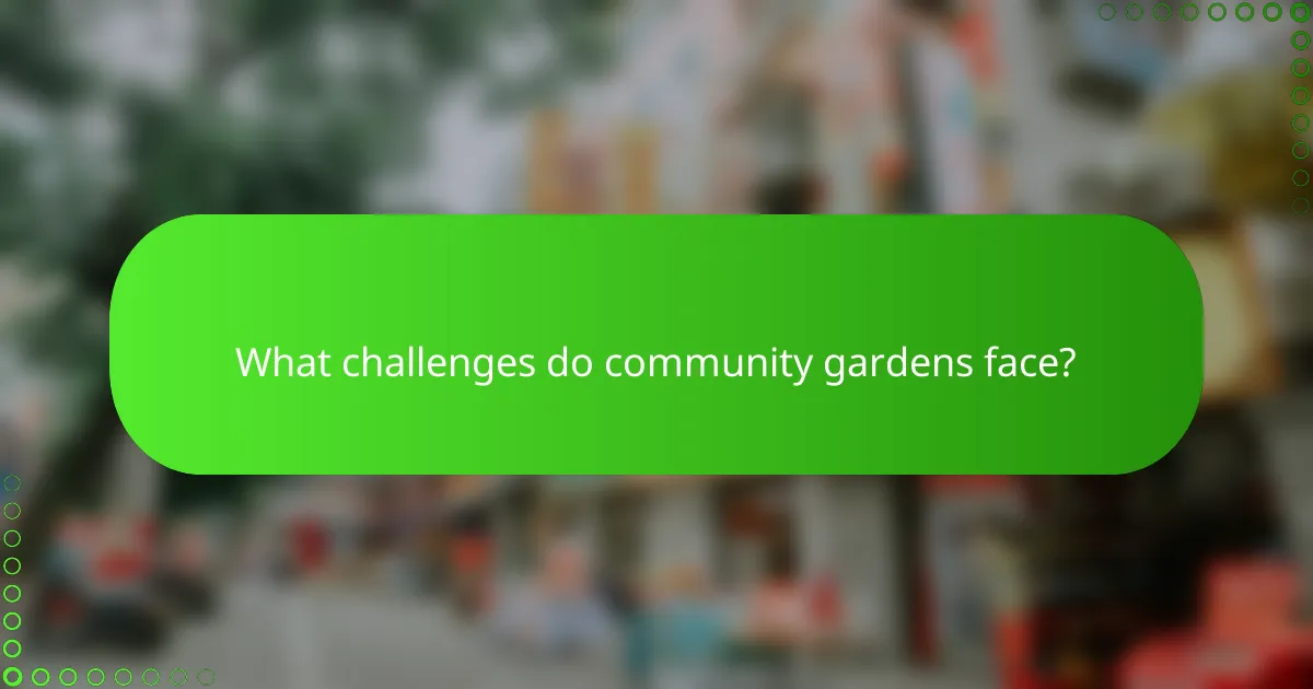 What challenges do community gardens face?